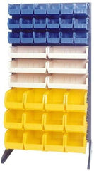 Quantum Storage - 300 Lb Capacity, 15" Deep x 36" Wide x 66" High, Steel Pick Rack - 1 Side, 60 Black Polyethylene/Polypropylene Bins - Apex Tool & Supply