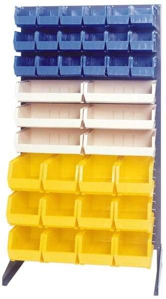 Quantum Storage - 300 Lb Capacity, 15" Deep x 36" Wide x 66" High, Steel Pick Rack - 1 Side, 36 Red Polyethylene/Polypropylene Bins - Apex Tool & Supply