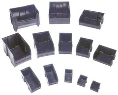 Quantum Storage - 30 Lb. Load Capacity, 10-7/8" Deep, Black Polypropylene Hopper Stacking Bin - 5" High x 5-1/2" Wide x 10-7/8" Long - Apex Tool & Supply