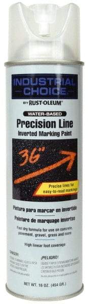 Rust-Oleum - 17 fl oz Clear Marking Paint - 600' to 700' Coverage at 1" Wide, Water-Based Formula - Apex Tool & Supply