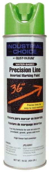 Rust-Oleum - 17 fl oz Green Marking Paint - 600' to 700' Coverage at 1" Wide, Water-Based Formula - Apex Tool & Supply