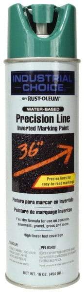 Rust-Oleum - 17 fl oz Green Marking Paint - 600' to 700' Coverage at 1" Wide, Water-Based Formula - Apex Tool & Supply