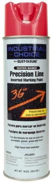 Rust-Oleum - 17 fl oz Pink Marking Paint - 600' to 700' Coverage at 1" Wide, Water-Based Formula - Apex Tool & Supply