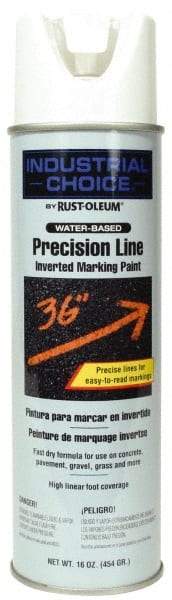 Rust-Oleum - 17 fl oz White Marking Paint - 600' to 700' Coverage at 1" Wide, Water-Based Formula - Apex Tool & Supply