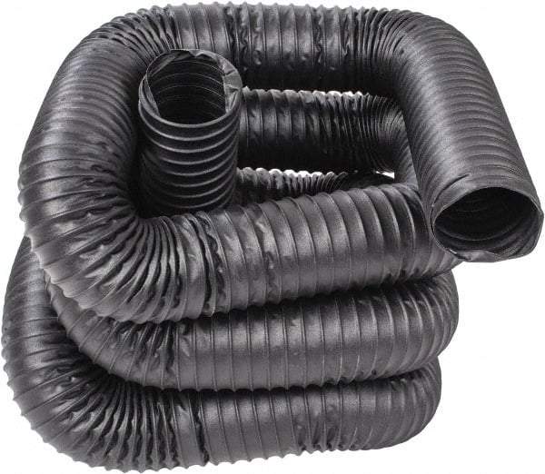 Hi-Tech Duravent - 4" ID, 25' Long, Neoprene Coated Polyester Blower & Duct Hose - Black, 6-1/2" Bend Radius, 22 In/Hg, 25 Max psi, -40 to 250°F, Chemical and Abrasion Resistant - Apex Tool & Supply