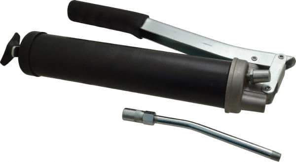 PRO-LUBE - 10,000 Max psi, Rigid Lever Grease Gun - 14 oz (Cartridge) Capacity, 1/8 Thread Outlet, 28 Strokes per oz, Bulk, Cartridge, Filler Pump & Suction Fill, Includes 4 Jaw Coupler with Ball Check - Apex Tool & Supply