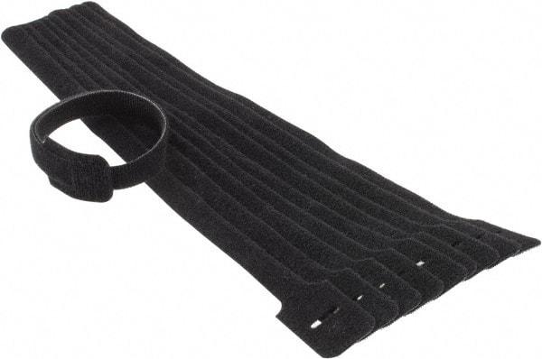 Thomas & Betts - 13" Long Black Nylon & Polyethylene Hook & Loop Strap - 50 Lb Tensile Strength, 1/16" Thick, 88.9mm Max Bundle Diam - Apex Tool & Supply