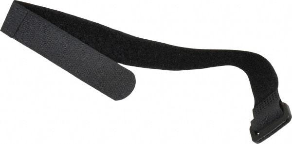 Thomas & Betts - 12" Long Black Nylon Hook & Loop Strap - 50 Lb Tensile Strength, 1/16" Thick, 76.2mm Max Bundle Diam - Apex Tool & Supply
