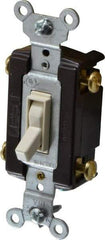 Pass & Seymour - 4 Pole, 120 VAC, 15 Amp, Specification Grade, Toggle, Wall and Dimmer Light Switch - 1-1/4 Inch Wide x 3.281 Inch High - Apex Tool & Supply