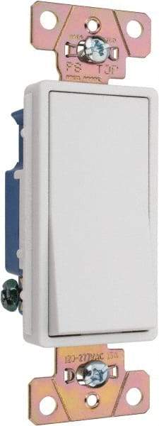Pass & Seymour - 1 Pole, 120 to 277 VAC, 15 Amp, Specification Grade, Rocker, Wall and Dimmer Light Switch - 1.3 Inch Wide x 4.2 Inch High - Apex Tool & Supply