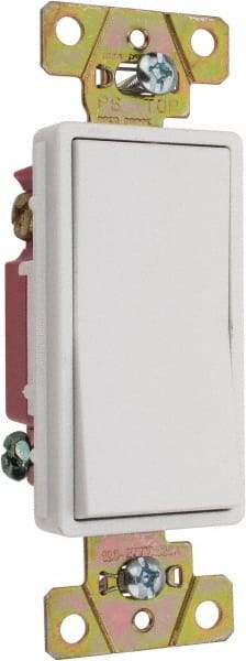 Pass & Seymour - 3 Pole, 120 to 277 VAC, 20 Amp, Rocker, Wall and Dimmer Light Switch - 1.3 Inch Wide x 4.2 Inch High - Apex Tool & Supply
