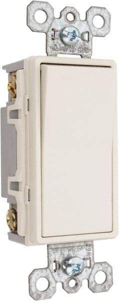 Pass & Seymour - 4 Pole, 120 to 277 VAC, 15 Amp, Specification Grade, Rocker, Wall and Dimmer Light Switch - 1.43 Inch Wide x 4.19 Inch High - Apex Tool & Supply