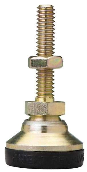 J.W. Winco - 1/4-20 Bolt Thread, Studded Pivotal Stud Mount Leveling Pad & Mount - 825 Max Lb Capacity, 1" Base Diam - Apex Tool & Supply