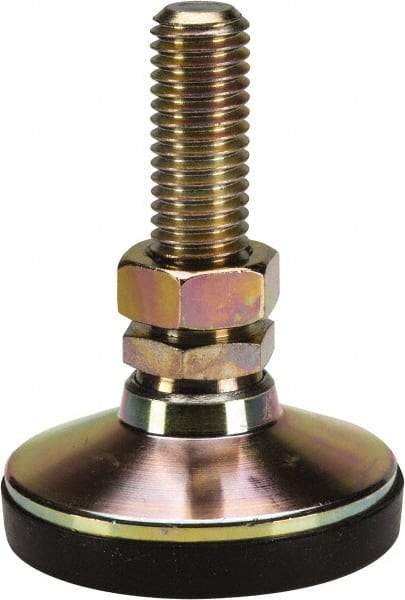 J.W. Winco - 5/8-11 Bolt Thread, Studded Pivotal Stud Mount Leveling Pad & Mount - 4,350 Max Lb Capacity, 2-1/2" Base Diam - Apex Tool & Supply