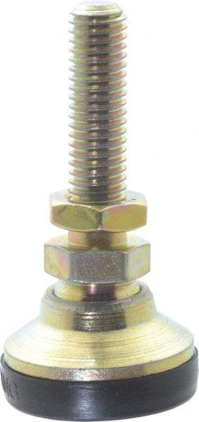 J.W. Winco - M8 x 1.25 Bolt Thread, Studded Pivotal Stud Mount Leveling Pad & Mount - 358 Kg Capacity, 26mm Base Diam - Apex Tool & Supply