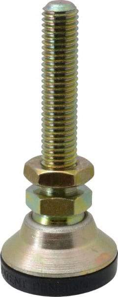 J.W. Winco - M10 x 1.5 Bolt Thread, Studded Pivotal Stud Mount Leveling Pad & Mount - 1,064 Kg Capacity, 32mm Base Diam - Apex Tool & Supply