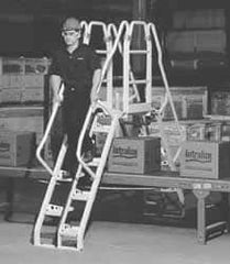 Made in USA - 5' High 1,000 Lb Capacity Alternating Tread Stair - Apex Tool & Supply