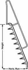 Made in USA - 5' High 1,000 Lb Capacity Alternating Tread Stair - Apex Tool & Supply