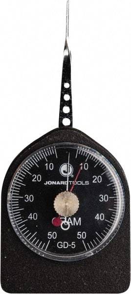 Jonard Tools - 0.33 Lb. Capacity, Mechanical Tension and Compression Force Gage - 1 gf Resolution, Aluminum Housing - Apex Tool & Supply
