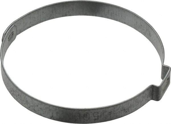 Oetiker - 52.9 to 56mm, Zinc-Plated 1-Ear Clamp - 2-3/16" Noml Size, 10mm Inner Width, 7mm Wide x 0.75mm Thick, Carbon Steel - Apex Tool & Supply