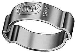 Oetiker - 26.3 to 31mm, Zinc-Plated 2-Ear Clamp - 1-3/16" Noml Size, 7.38mm Inner Width, 10mm Wide x 1.5mm Thick, Carbon Steel - Apex Tool & Supply