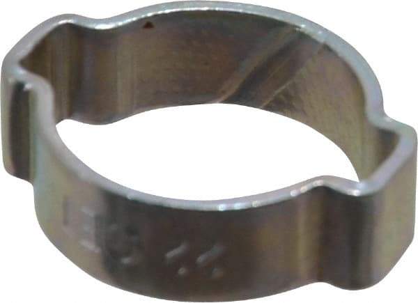 Oetiker - 18 to 22mm, Zinc-Plated 2-Ear Clamp - 13/16" Noml Size, 6.28mm Inner Width, 9mm Wide x 1.5mm Thick, Carbon Steel - Apex Tool & Supply