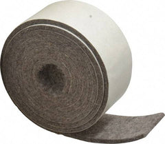 Made in USA - 1/8 Inch Thick x 1-1/2 Inch Wide x 5 Ft. Long, Felt Stripping - Gray, Plain Backing - Apex Tool & Supply