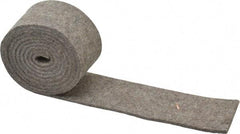 Made in USA - 1/8 Inch Thick x 2 Inch Wide x 5 Ft. Long, Felt Stripping - Gray, Plain Backing - Apex Tool & Supply