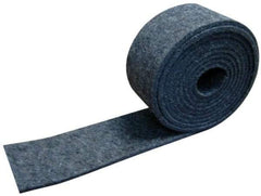 Made in USA - 1/4 Inch Thick x 1-1/2 Inch Wide x 10 Ft. Long, Felt Stripping - Gray, Plain Backing - Apex Tool & Supply