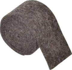 Made in USA - 1/8 Inch Thick x 2 Inch Wide x 5 Ft. Long, Felt Stripping - Gray, Plain Backing - Apex Tool & Supply