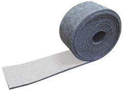 Made in USA - 1/8 Inch Thick x 2 Inch Wide x 5 Ft. Long, Felt Stripping - Gray, Adhesive Backing - Apex Tool & Supply