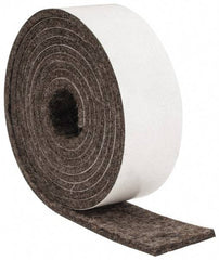 Made in USA - 1/8 Inch Thick x 1 Inch Wide x 5 Ft. Long, Felt Stripping - Gray, Adhesive Backing - Apex Tool & Supply