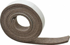 Made in USA - 1/4 Inch Thick x 1 Inch Wide x 5 Ft. Long, Felt Stripping - Gray, Adhesive Backing - Apex Tool & Supply