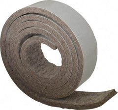 Made in USA - 1/4 Inch Thick x 1-1/2 Inch Wide x 5 Ft. Long, Felt Stripping - Gray, Adhesive Backing - Apex Tool & Supply
