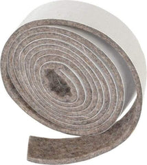 Made in USA - 1/8 Inch Thick x 1 Inch Wide x 5 Ft. Long, Felt Stripping - Gray, Adhesive Backing - Apex Tool & Supply