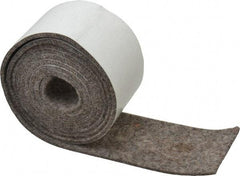 Made in USA - 1/8 Inch Thick x 2 Inch Wide x 5 Ft. Long, Felt Stripping - Gray, Adhesive Backing - Apex Tool & Supply
