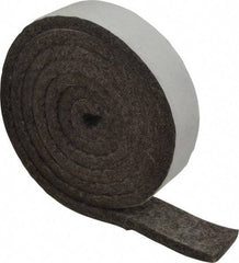 Made in USA - 1/4 Inch Thick x 1 Inch Wide x 5 Ft. Long, Felt Stripping - Gray, Adhesive Backing - Apex Tool & Supply