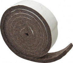 Made in USA - 1/4 Inch Thick x 1 Inch Wide x 5 Ft. Long, Felt Stripping - Gray, Adhesive Backing - Apex Tool & Supply