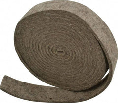 Made in USA - 1/8 Inch Thick x 1 Inch Wide x 10 Ft. Long, Felt Stripping - Gray, Plain Backing - Apex Tool & Supply