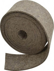 Made in USA - 1/8 Inch Thick x 2 Inch Wide x 10 Ft. Long, Felt Stripping - Gray, Plain Backing - Apex Tool & Supply