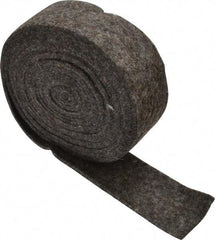 Made in USA - 1/8 Inch Thick x 1-1/2 Inch Wide x 10 Ft. Long, Felt Stripping - Gray, Plain Backing - Apex Tool & Supply