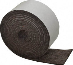 Made in USA - 1/8 Inch Thick x 2 Inch Wide x 10 Ft. Long, Felt Stripping - Gray, Adhesive Backing - Apex Tool & Supply