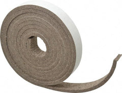 Made in USA - 1/4 Inch Thick x 1 Inch Wide x 10 Ft. Long, Felt Stripping - Gray, Adhesive Backing - Apex Tool & Supply