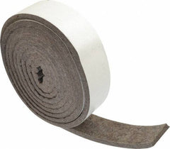 Made in USA - 1/4 Inch Thick x 1-1/2 Inch Wide x 10 Ft. Long, Felt Stripping - Gray, Adhesive Backing - Apex Tool & Supply