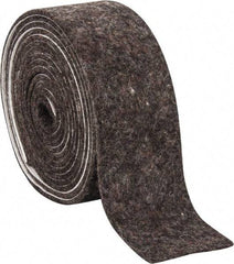 Made in USA - 1/8 Inch Thick x 2 Inch Wide x 10 Ft. Long, Felt Stripping - Gray, Adhesive Backing - Apex Tool & Supply