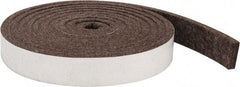 Made in USA - 1/4 Inch Thick x 1 Inch Wide x 10 Ft. Long, Felt Stripping - Gray, Adhesive Backing - Apex Tool & Supply