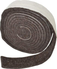 Made in USA - 1/4 Inch Thick x 1-1/2 Inch Wide x 10 Ft. Long, Felt Stripping - Gray, Adhesive Backing - Apex Tool & Supply