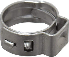 Oetiker - Stepless Ear Clamp - 3/8" Noml Size, 5.5mm Inner Width, 5mm Wide x 0.5mm Thick, Stainless Steel - Apex Tool & Supply