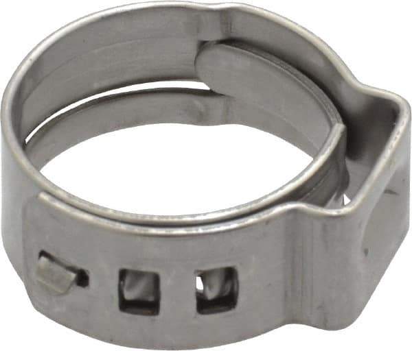 Oetiker - Stepless Ear Clamp - 35/64" Noml Size, 8mm Inner Width, 7mm Wide x 0.6mm Thick, Stainless Steel - Apex Tool & Supply