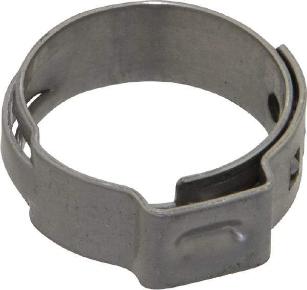 Oetiker - Stepless Ear Clamp - 11/16" Noml Size, 8mm Inner Width, 7mm Wide x 0.6mm Thick, Stainless Steel - Apex Tool & Supply